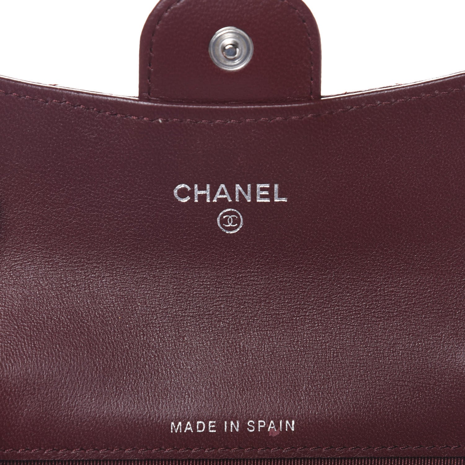 Chanel Lambskin Quilted Flap Card Holder Wallet Burgundy 6 of 10