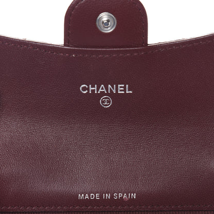 Chanel Lambskin Quilted Flap Card Holder Wallet Burgundy 6 of 10