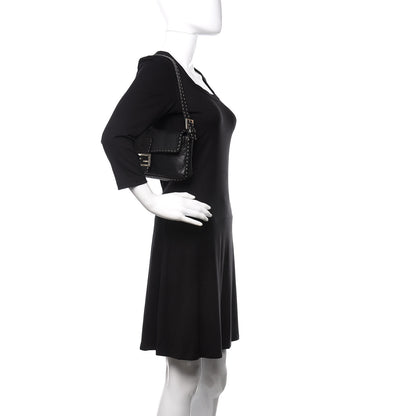 Fendi Calfskin Romano Selleria Baguette Black 2 of 11