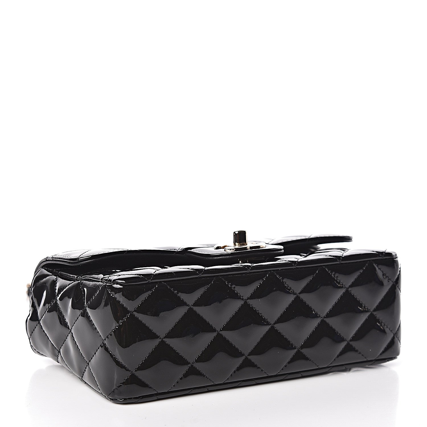 Chanel Patent Calfskin Quilted Mini Rectangular Flap Black 4 of 10