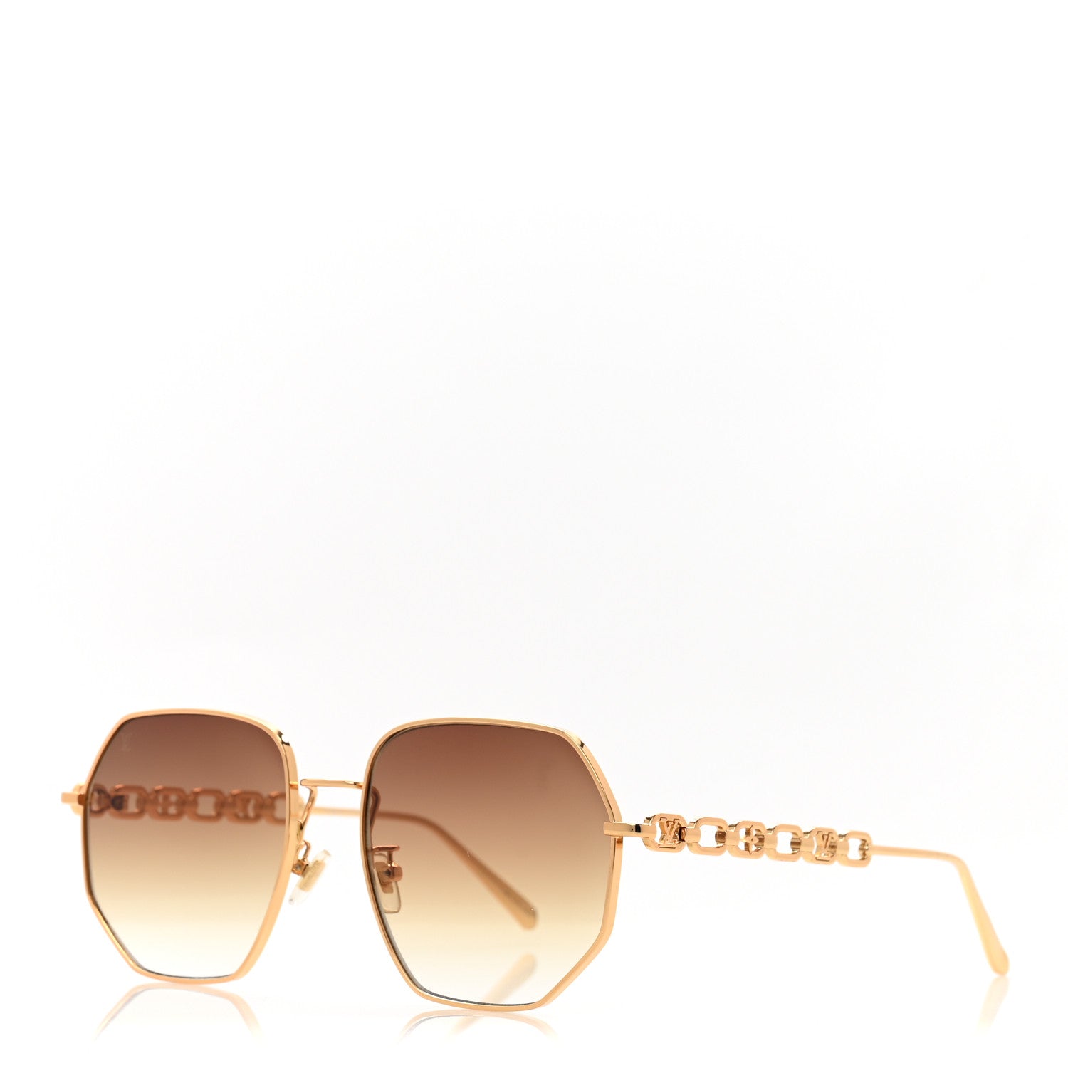 Louis Vuitton Metal My LV Chain Round Sunglasses Z1650W Gold 1 of 9