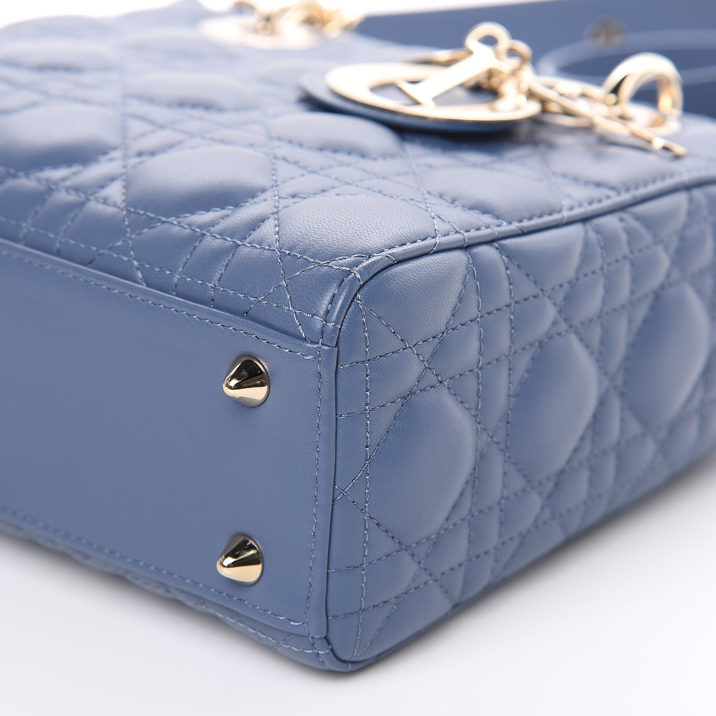 Lambskin Cannage Small Lady Dior Denim