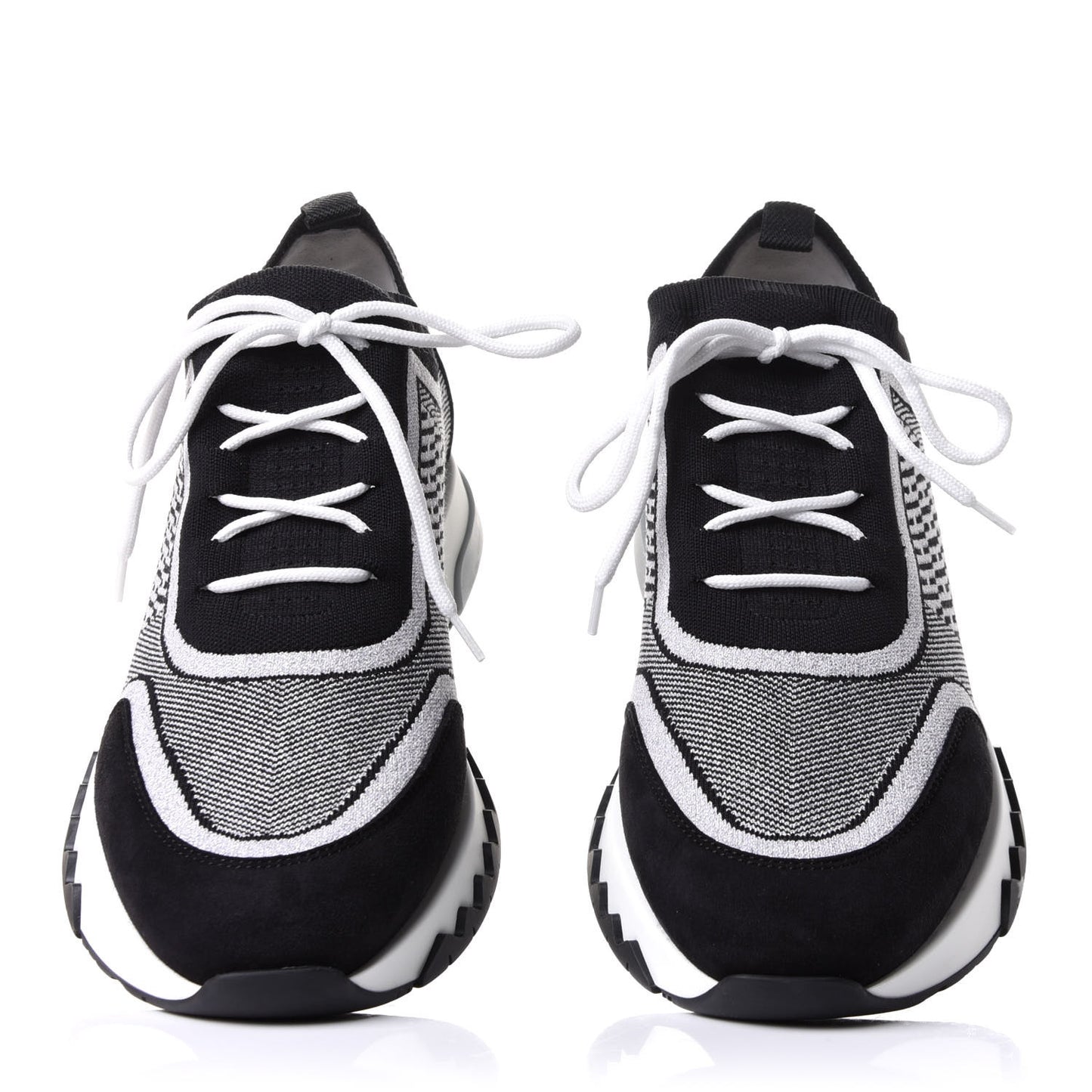 Knit Bi-Color Womens Addict Sneakers 39.5 Black White