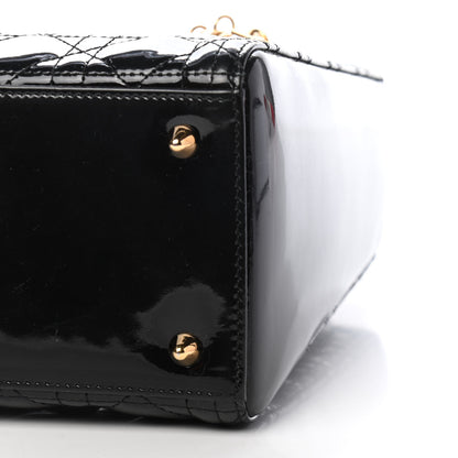 Christian Dior Patent Cannage Medium Lady Dior Black 9 of 10