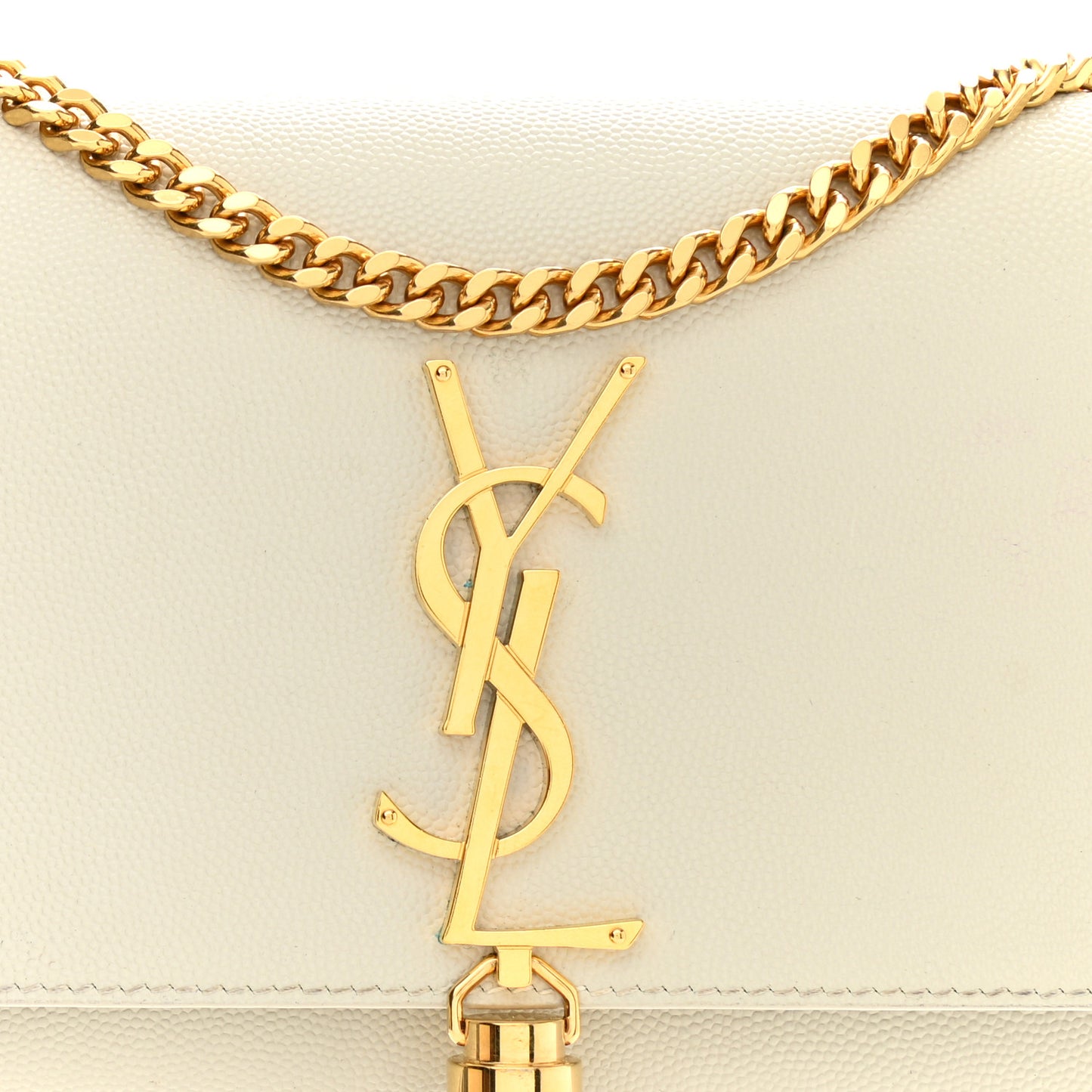 Grain De Poudre Small Classic Monogram Kate Tassel Satchel Crema Soft