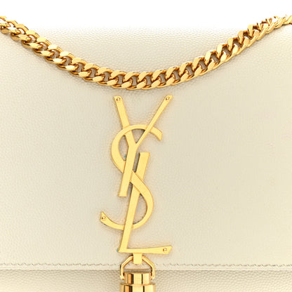 Saint Laurent Grain De Poudre Small Classic Monogram Kate Tassel Satchel Crema Soft 8 of 12