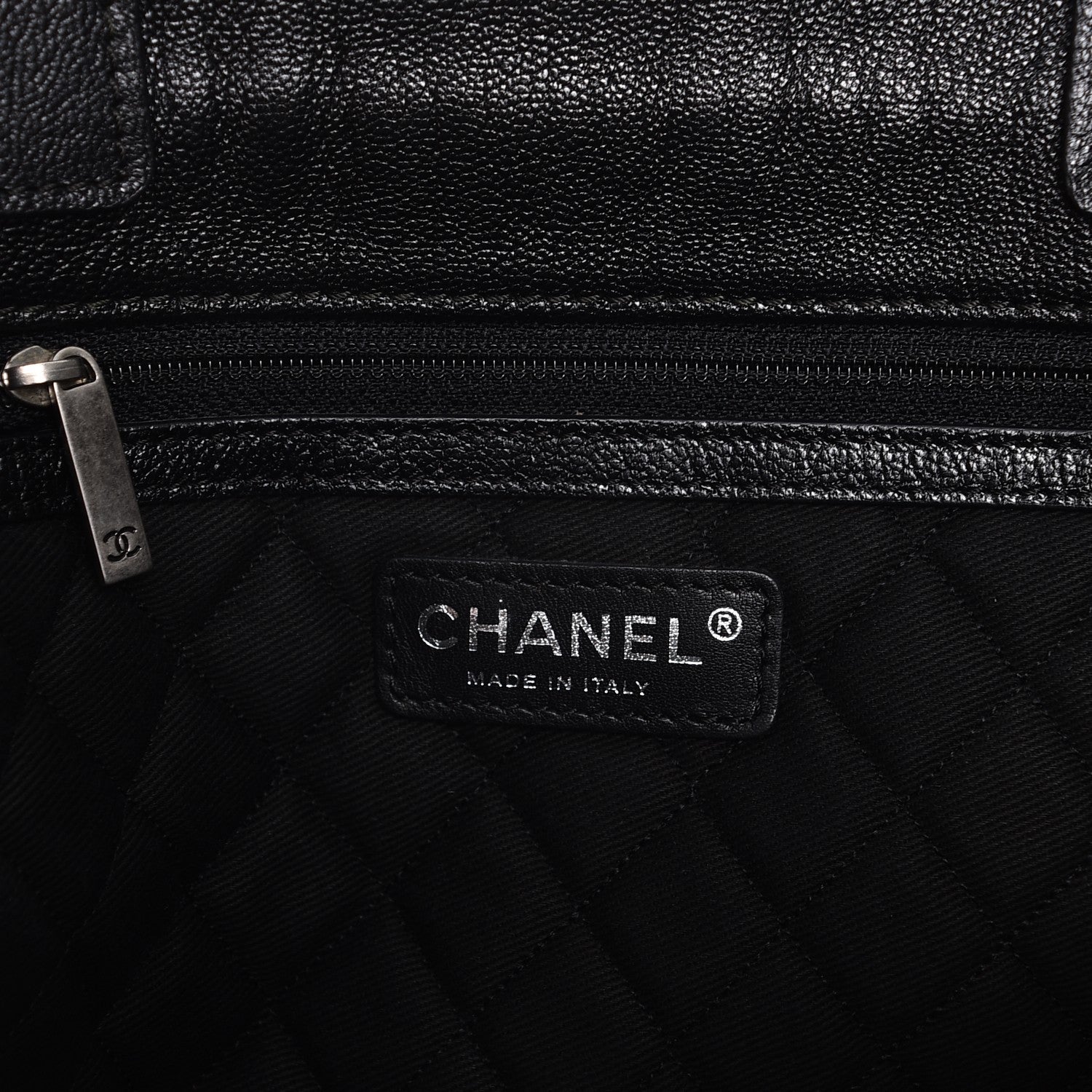 Chanel Goatskin Perforated Large CC Tote Black 6 of 11