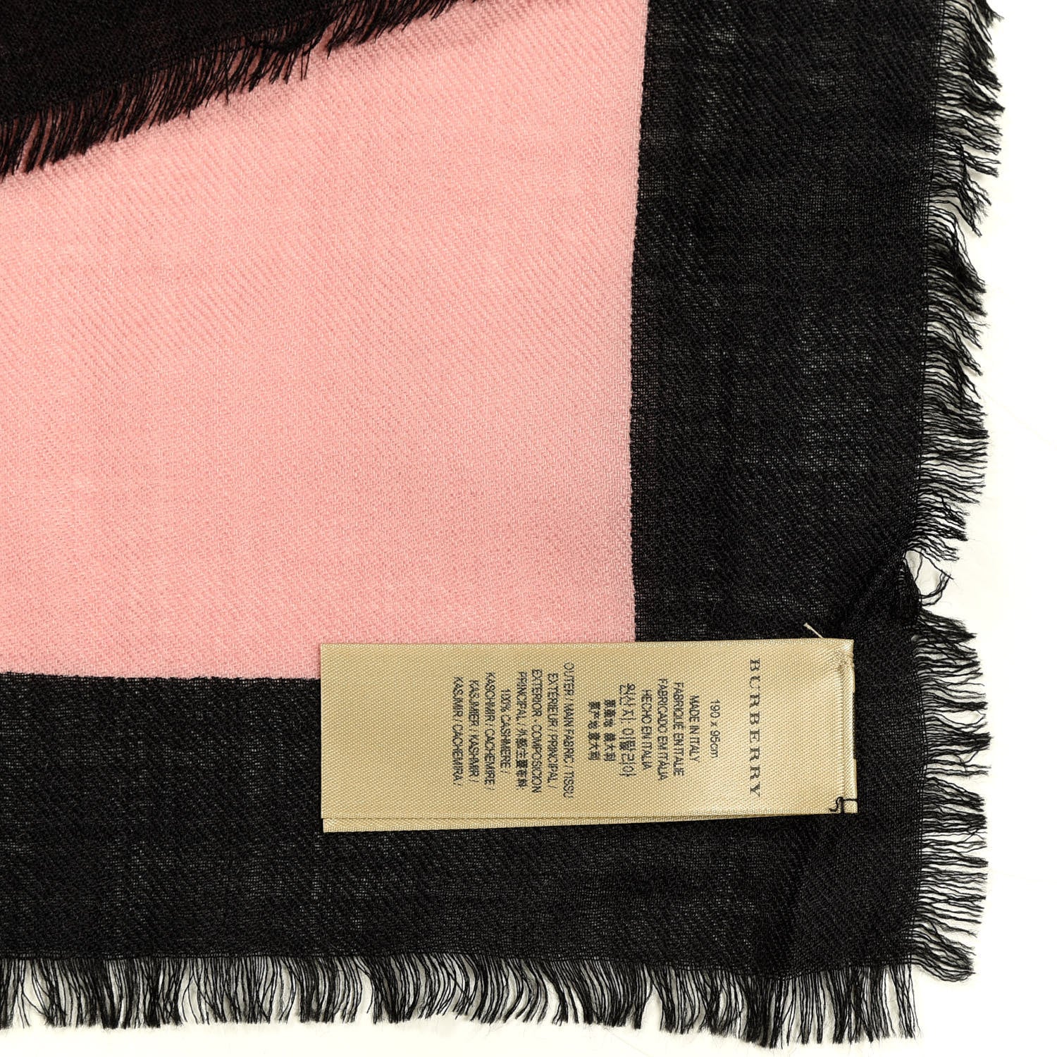 Burberry Cashmere Wolfare Lightweight Scarf Blossom Pink 3 of 3