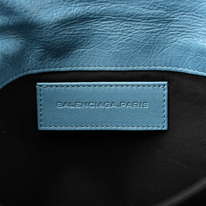 Balenciaga Agneau Giant 21 Rose Gold Hardware Envelope Clutch Bleu Tropical 6 of 7