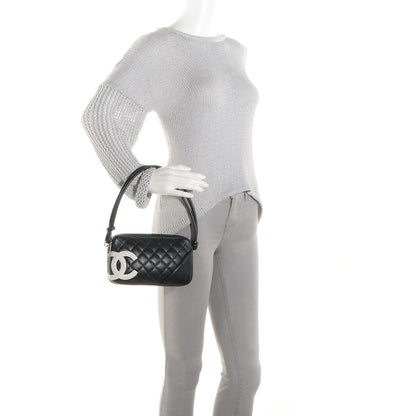 Chanel Calfskin Quilted Cambon Pochette Black White 2 of 7