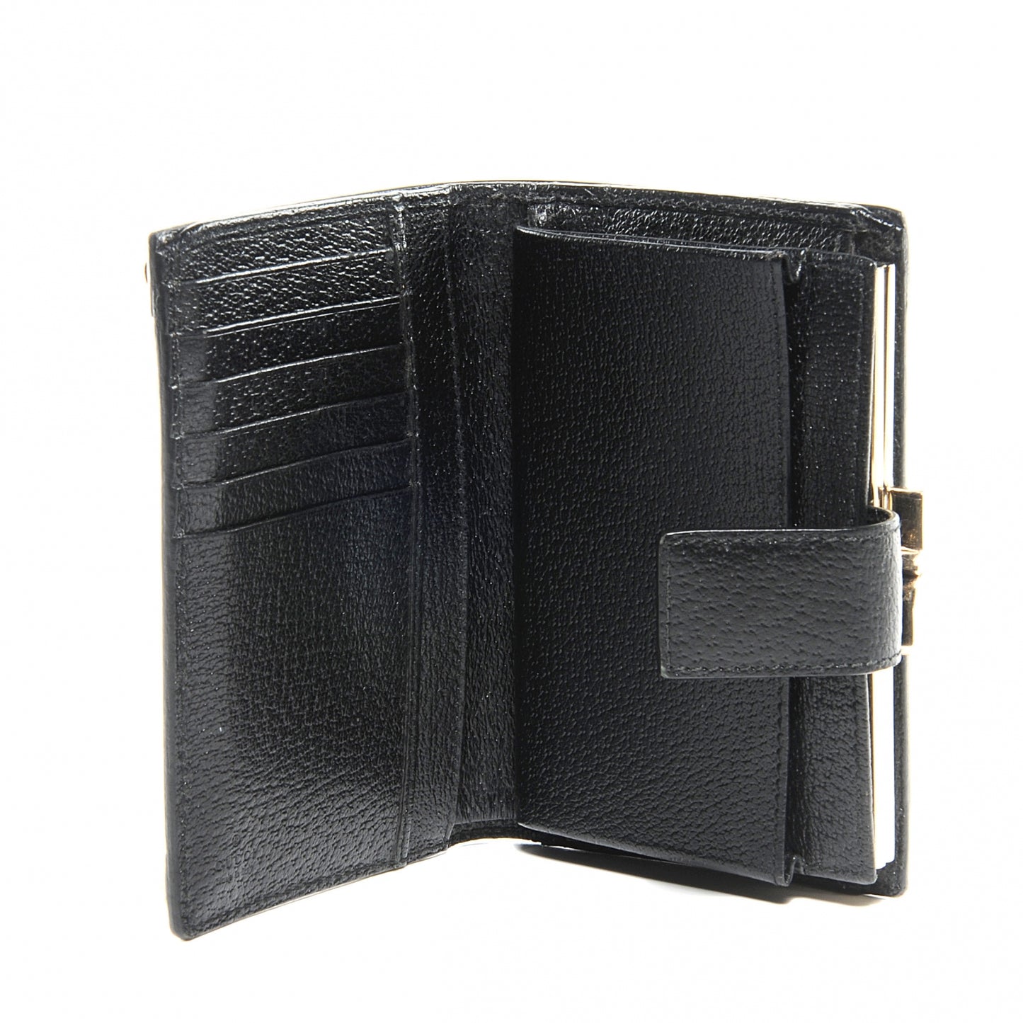 Leather Charmy French Wallet Black