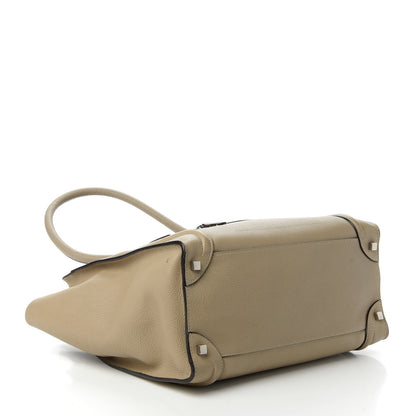 Celine Drummed Calfskin Shoulder Luggage Dune 4 of 9