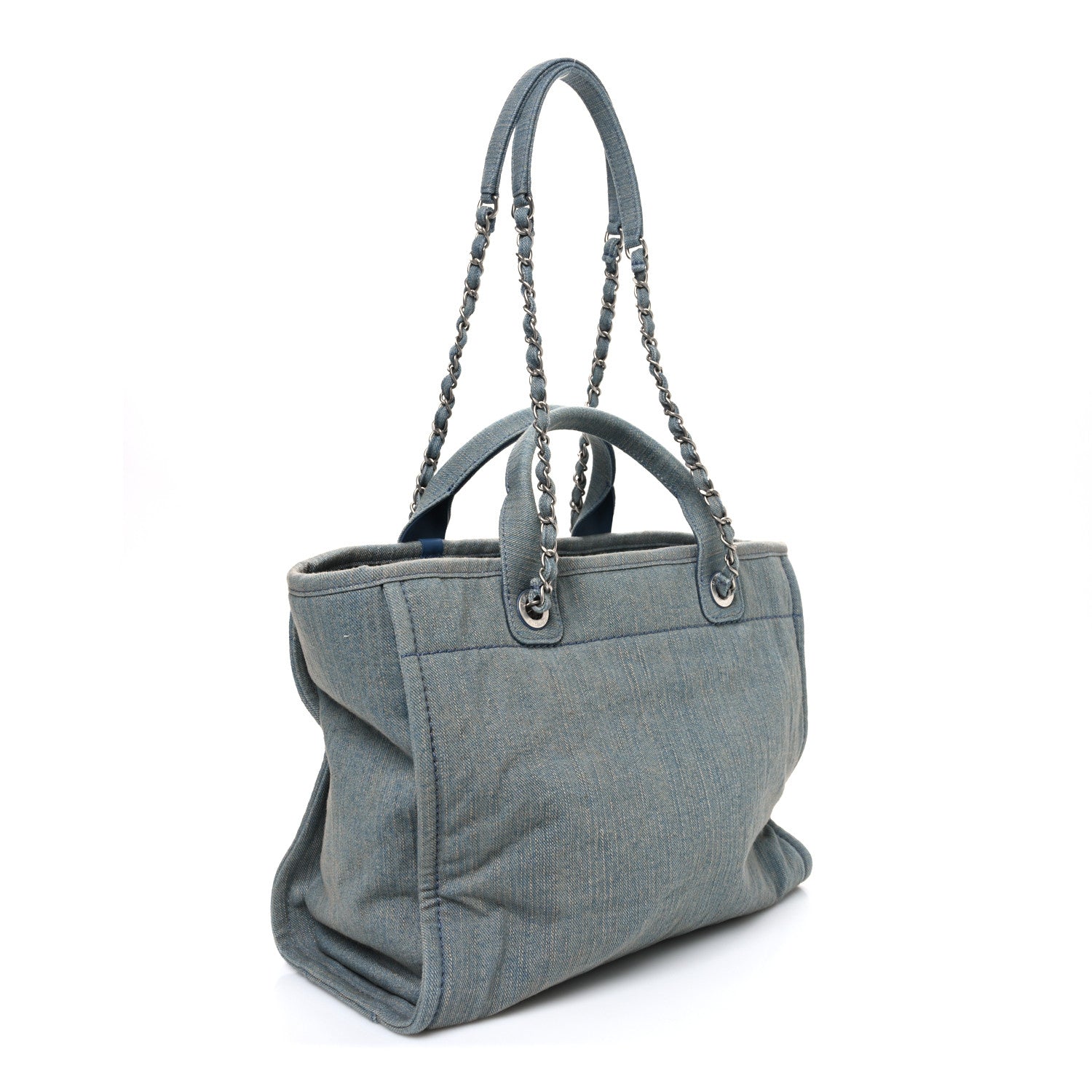 Chanel Denim Small Deauville Tote Light Blue 4 of 11