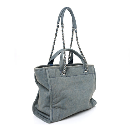 Chanel Denim Small Deauville Tote Light Blue 4 of 11