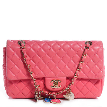 Chanel Lambskin Quilted Valentine Charms Medium Single Flap Pink 1 of 10