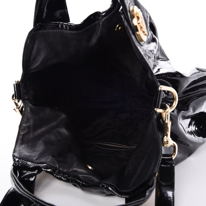 Gucci Patent Large Hysteria Top Handle Bag Black 5 of 7