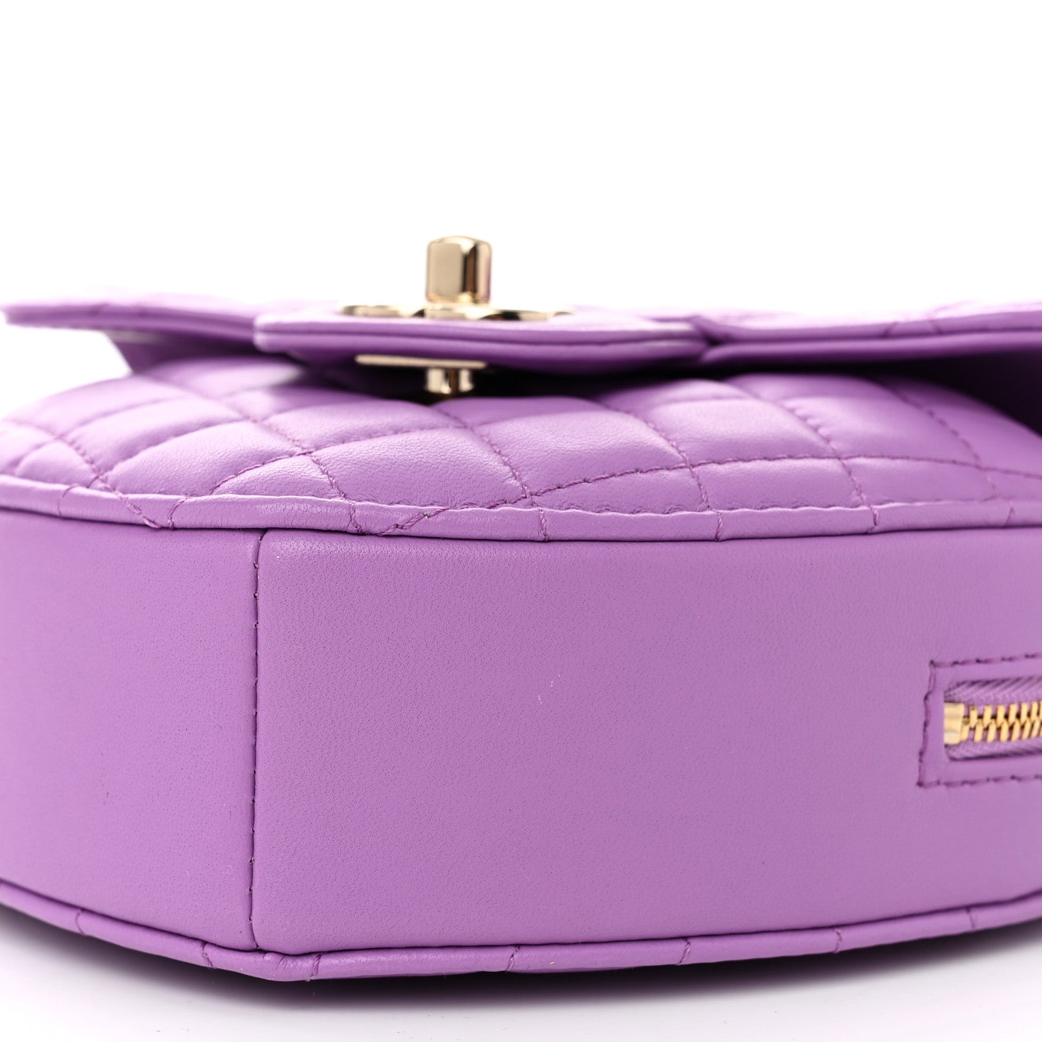 Chanel Lambskin Quilted CC In Love Heart Bag Purple 10 of 10