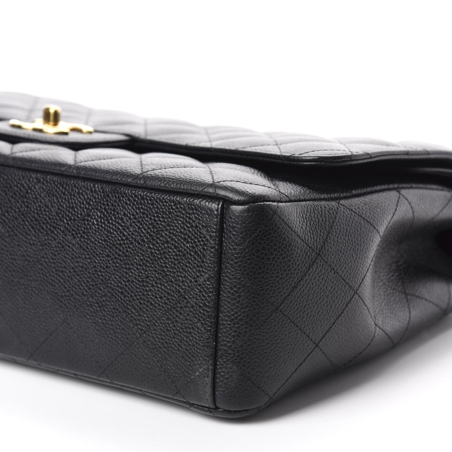 Caviar Quilted Maxi Double Flap Black