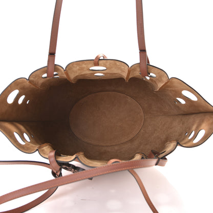 Loewe Calfskin Perforated Shell Tote Tan 4 of 4