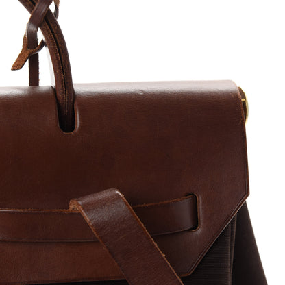 Hermes Toile Vache Calfskin Herbag 30 PM Backpack Havane 11 of 12