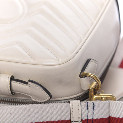 Gucci Calfskin Matelasse Sylvie Web Small GG Marmont Top Handle Shoulder Bag White 18 of 20