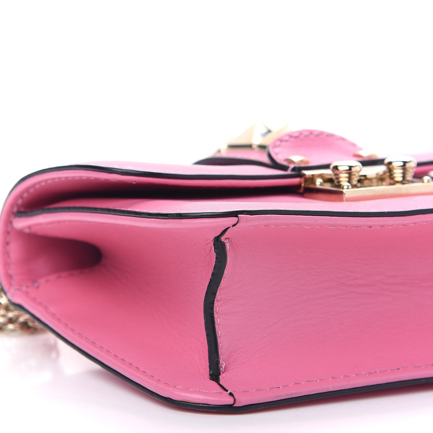 Vitello Mini Glam Lock Rockstud Flap Ninphea