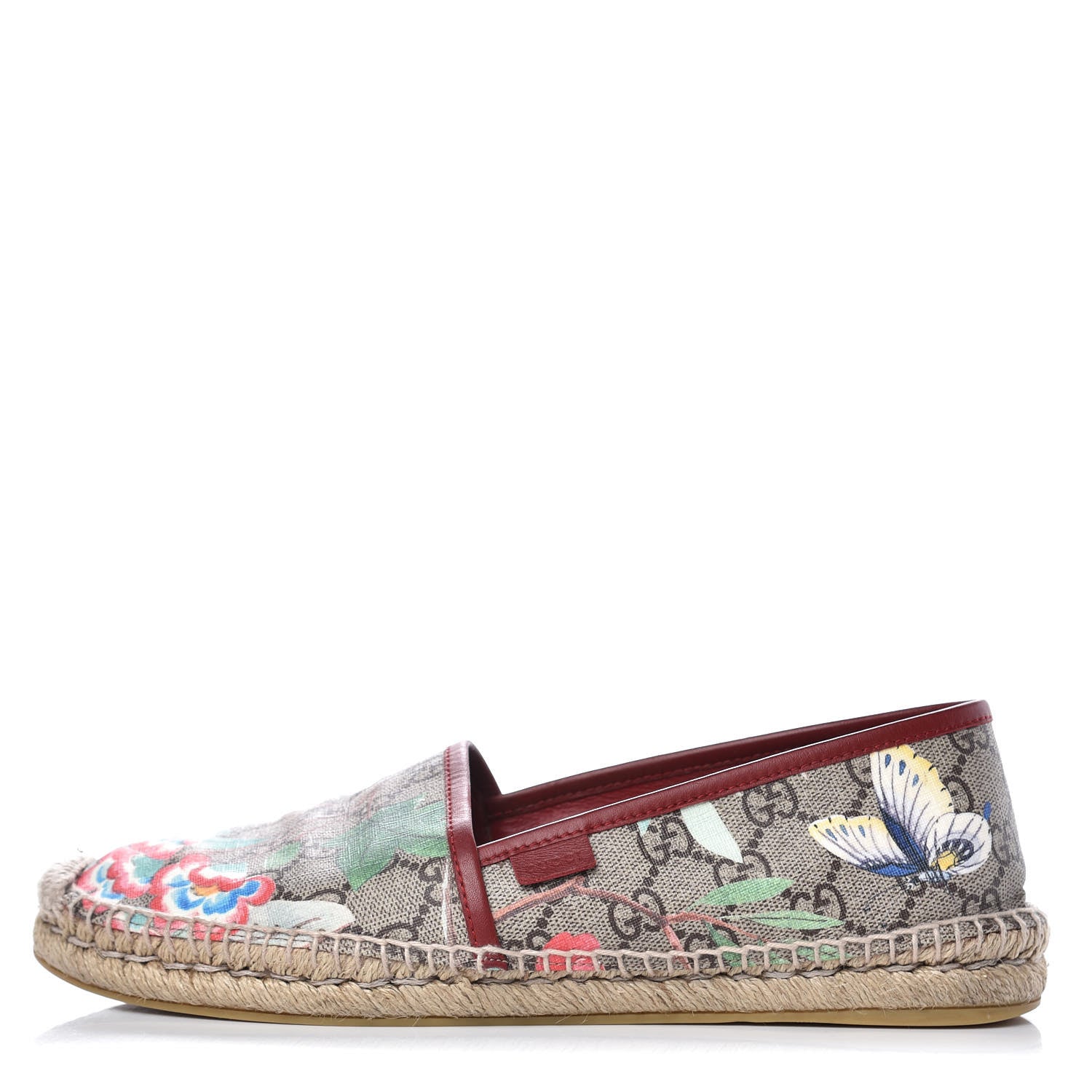 Gucci GG Supreme Monogram Tian Womens Espadrilles 40 Beige Multicolor Red 1 of 10