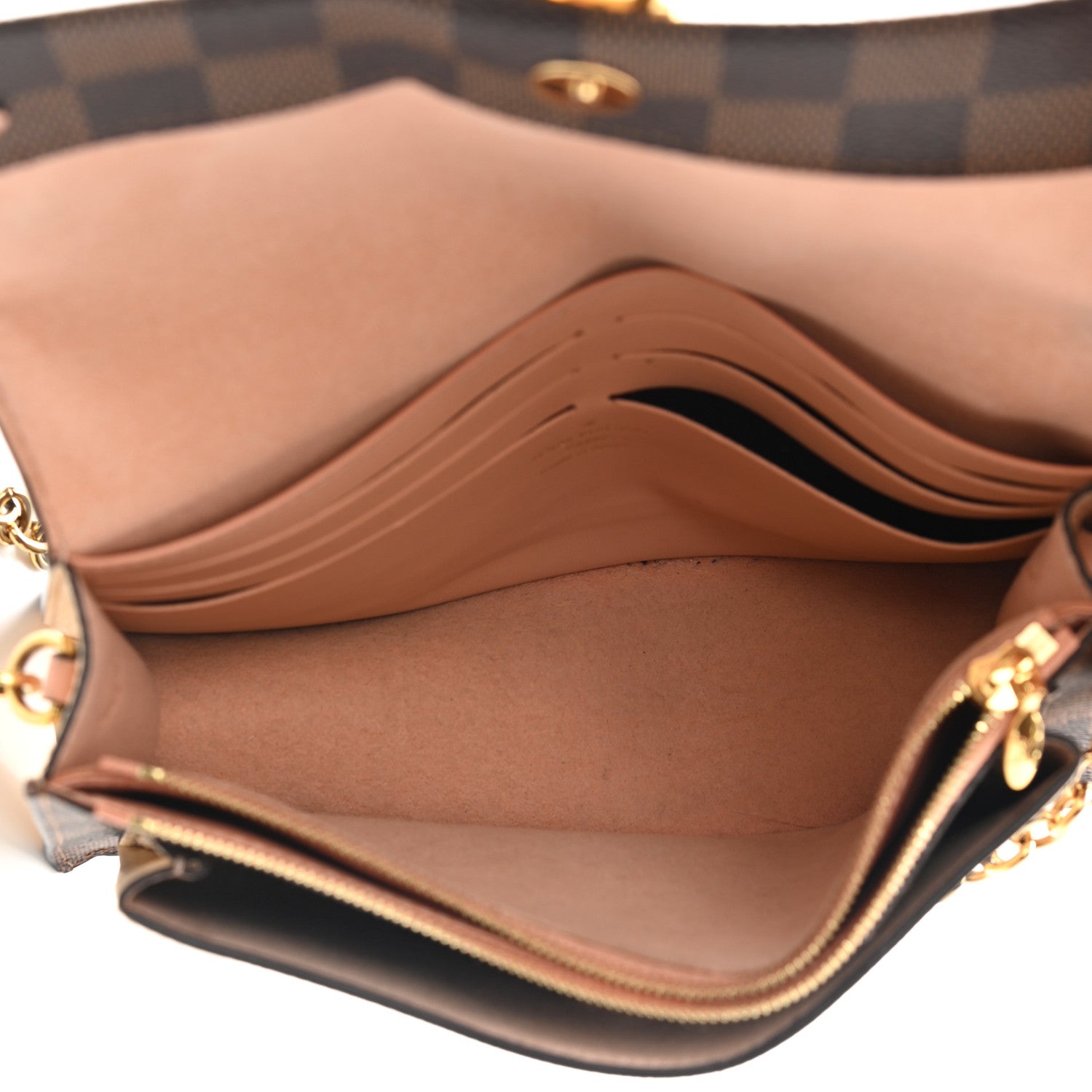 Louis Vuitton Damier Ebene Vavin Chain Wallet Creme 5 of 11