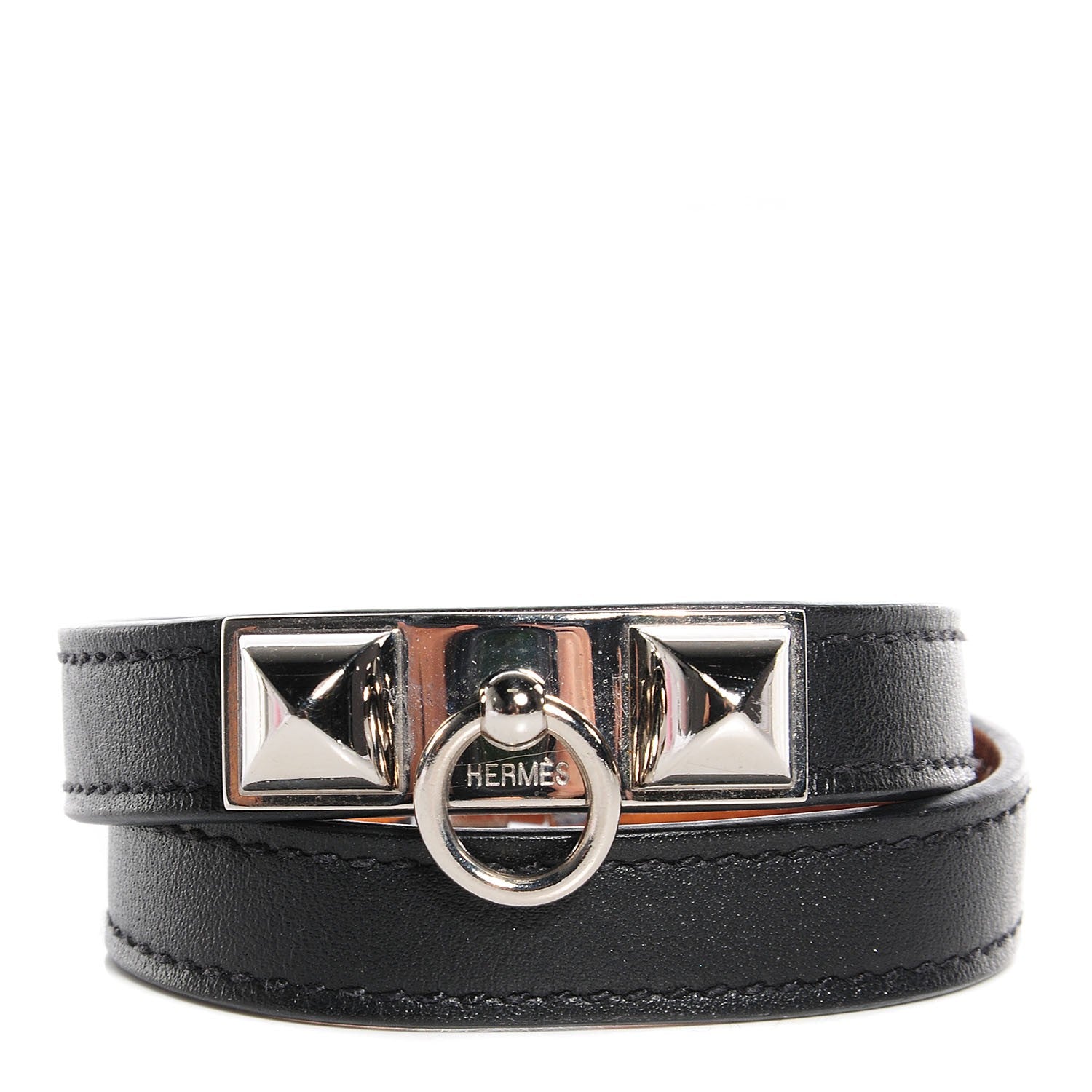 Hermes Chamonix Rivale Double Tour Bracelet XS Black 1 of 7