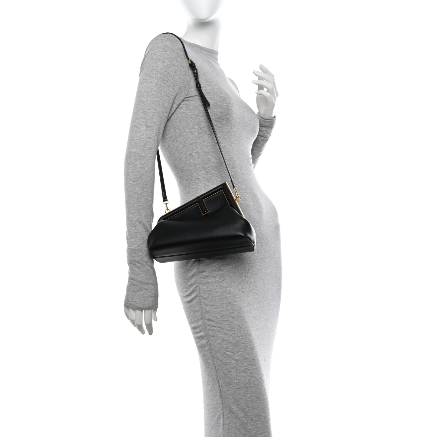 Shiny Nappa Small Fendi First Black