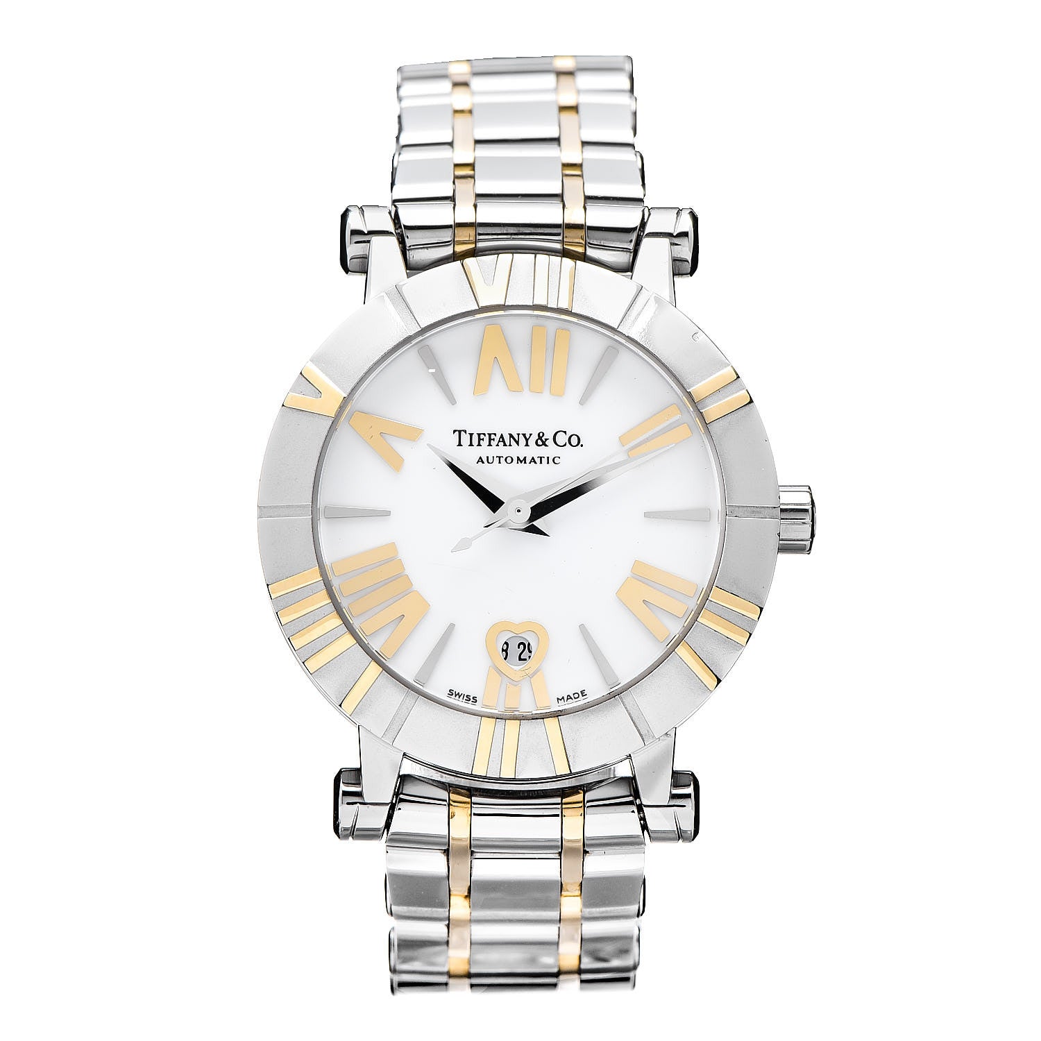 Tiffany Stainless Steel 18K Yellow Gold 30mm Atlas Automatic Watch 1 of 6