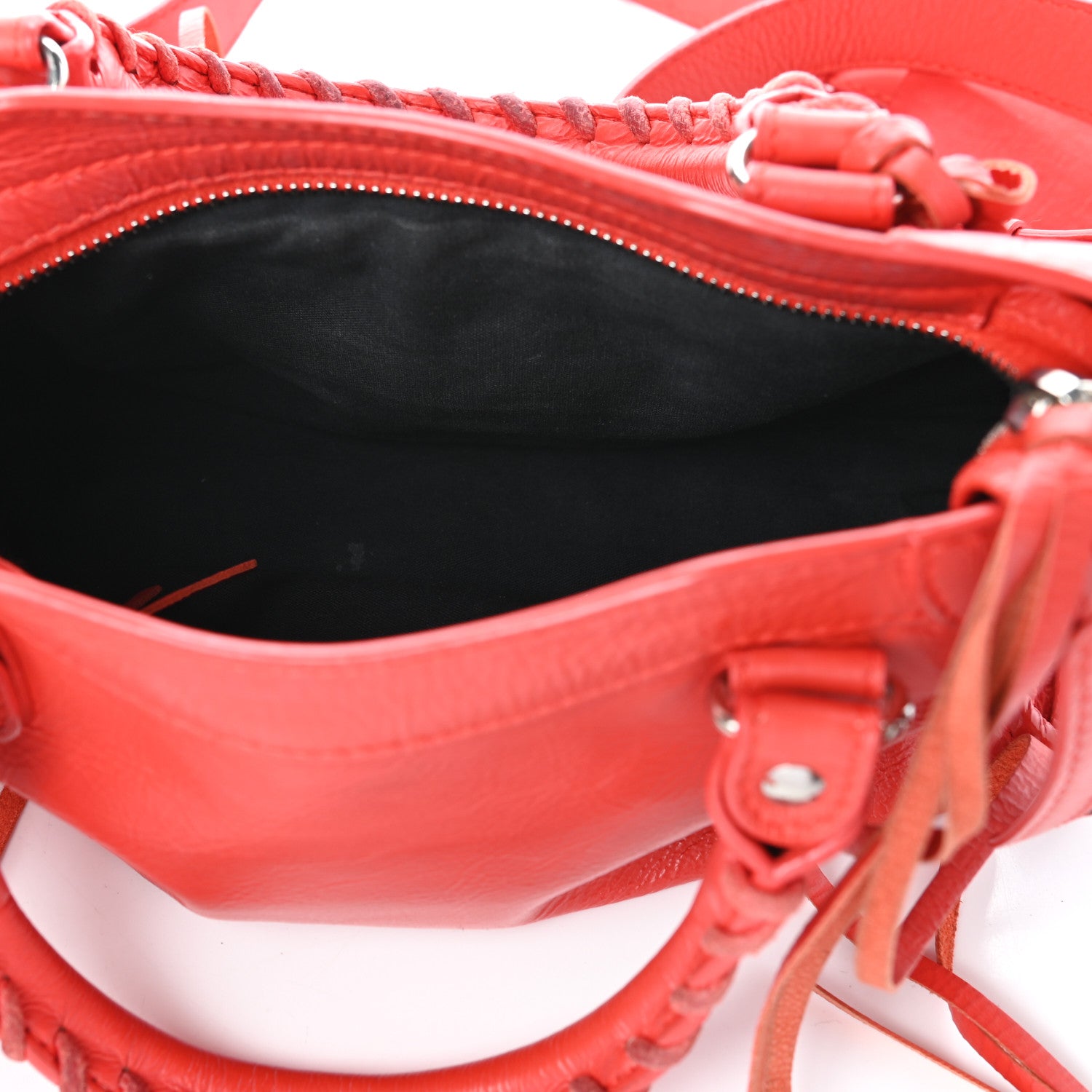 Balenciaga Matte Goatskin Rubber Covered Classic Hardware Mini City Rouge Coquelicot Rouge Braise 5 of 9