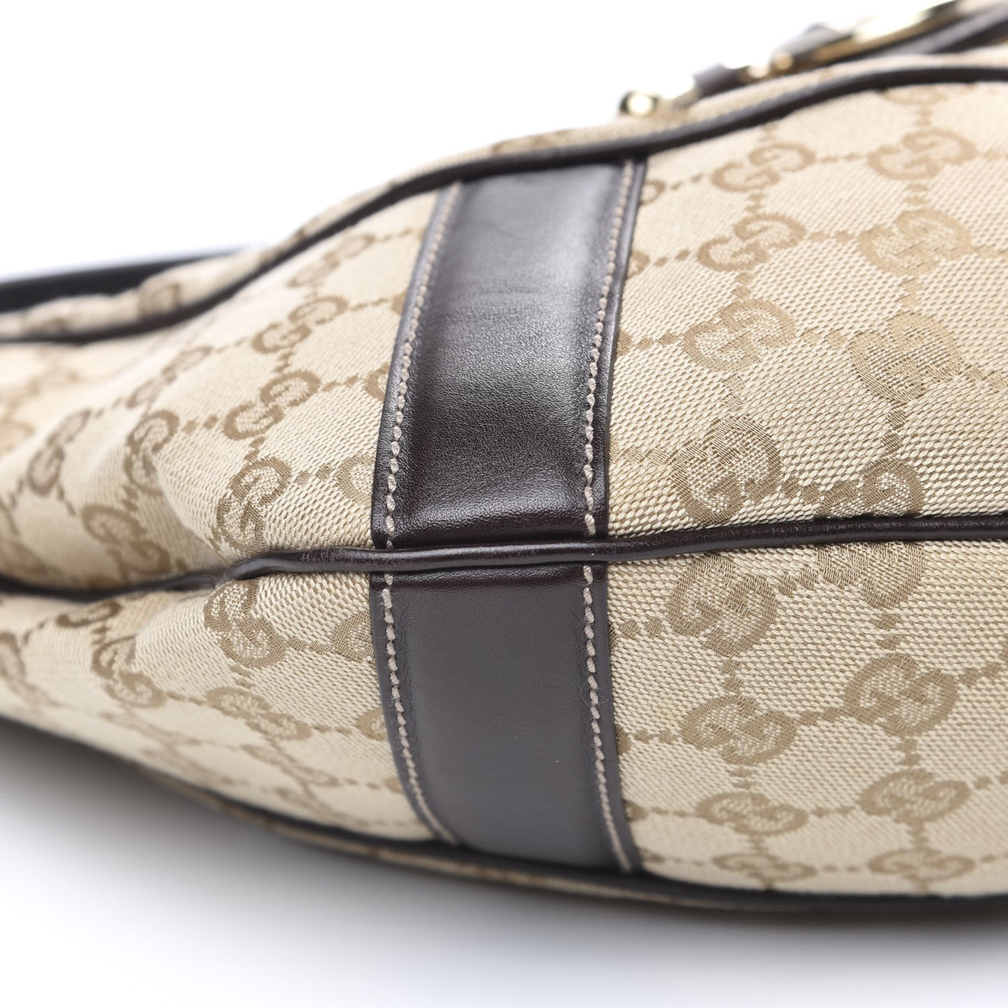 Monogram Horsebit Web Hobo Brown