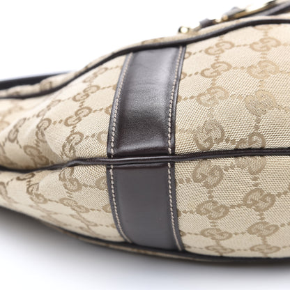 Gucci Monogram Horsebit Web Hobo Brown 8 of 11