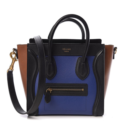 Celine Smooth Drummed Calfskin Nano Tri-Color Luggage Indigo 1 of 12