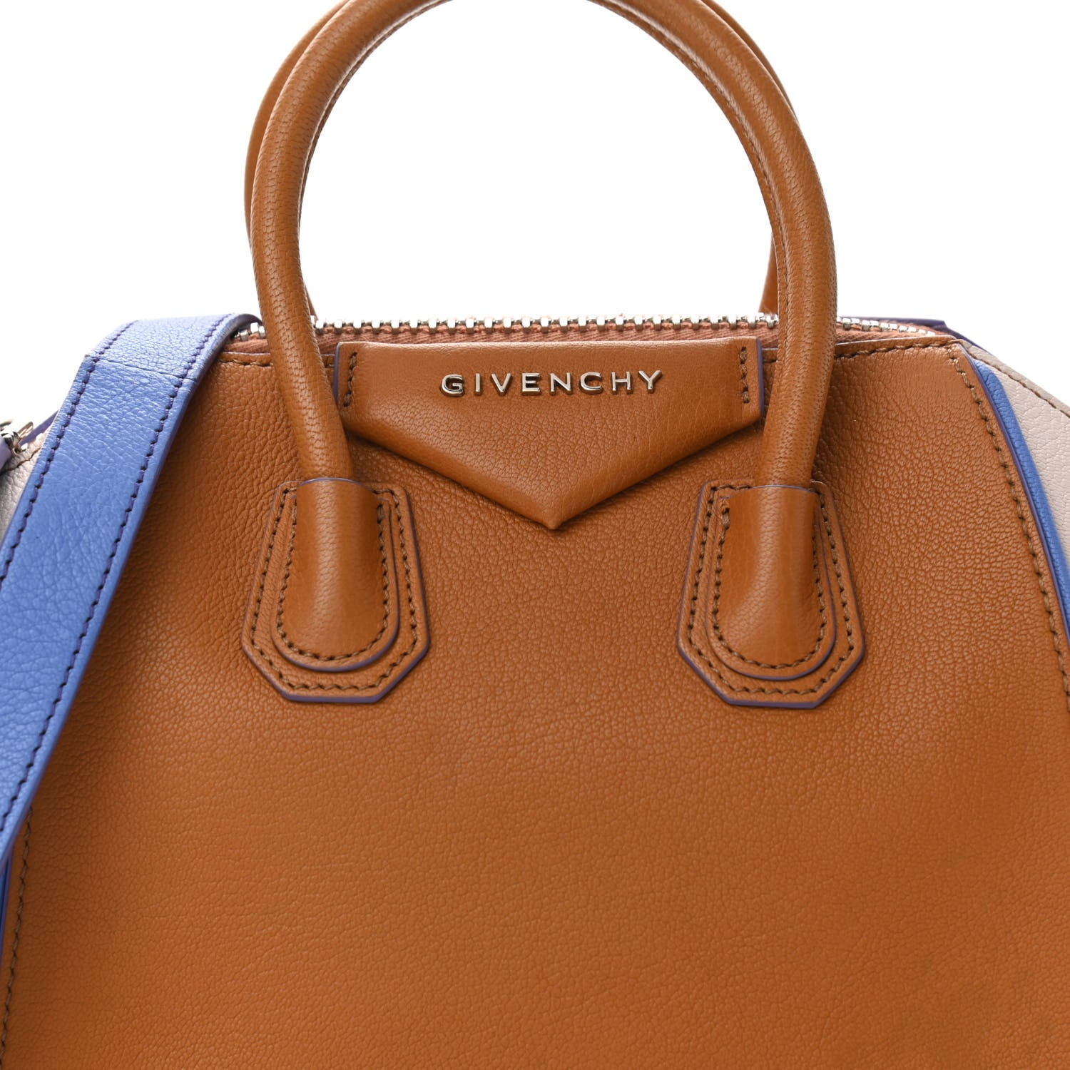 Givenchy Sugar Goatskin Mini Tri-Color Antigona Tan White Blue 8 of 13