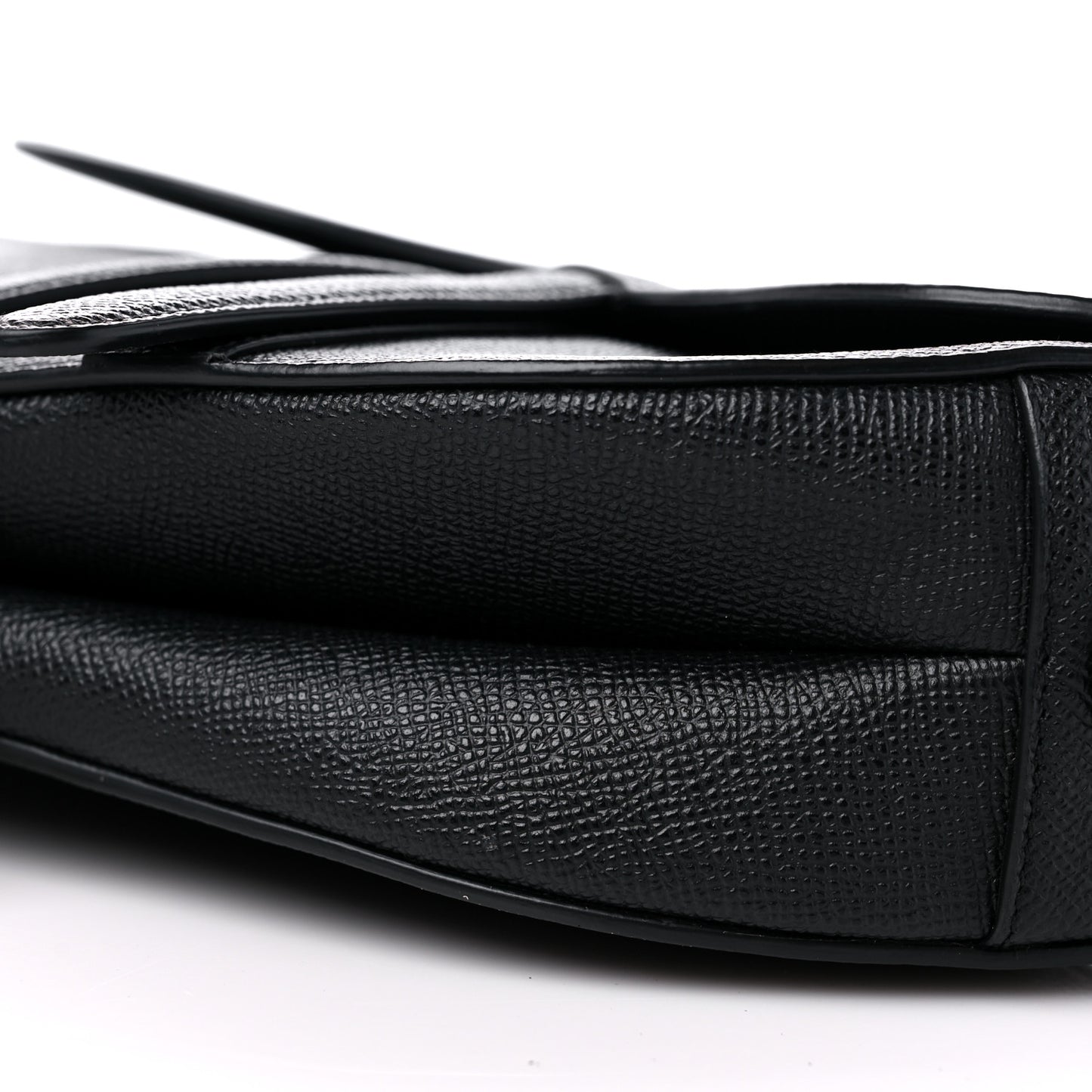 Grained Calfskin Saddle Bag Black