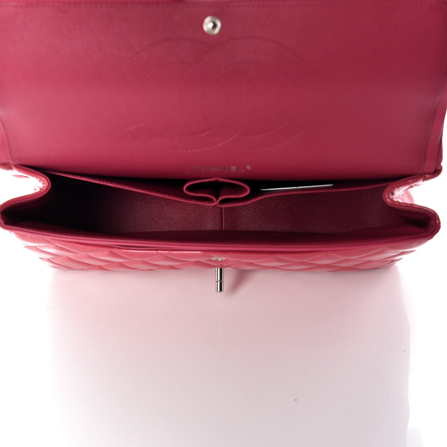 Patent Quilted Jumbo Double Flap Pink