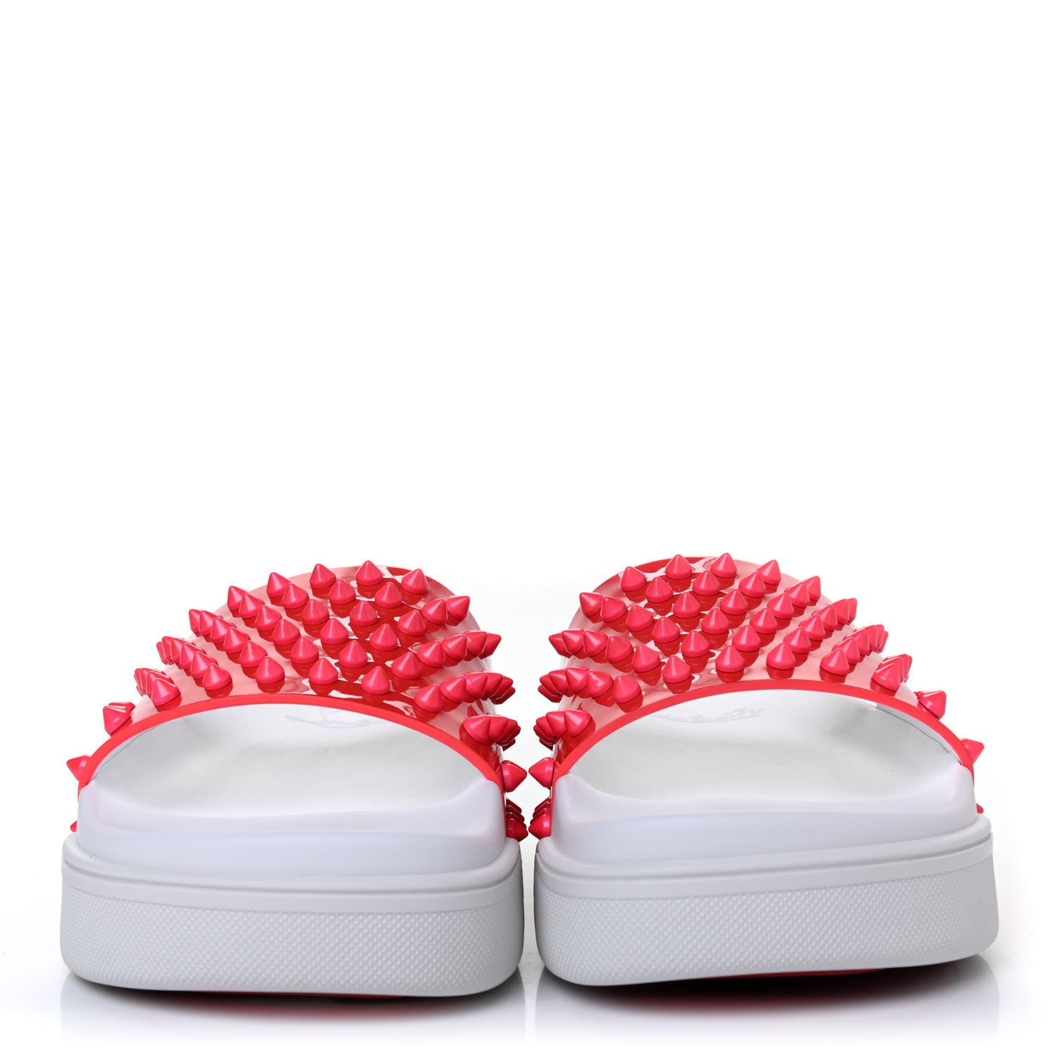 Christian Louboutin Calfskin Donna Studded Pool Fun Platform Flat Slide Sandals 36 Floride 2 of 4