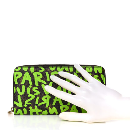 Louis Vuitton Monogram Graffiti Zippy Wallet Green 2 of 10