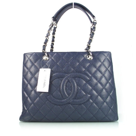 Chanel Caviar Grand Shopping Tote GST Navy 1 of 8