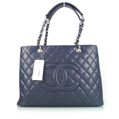 Chanel Caviar Grand Shopping Tote GST Navy 1 of 8