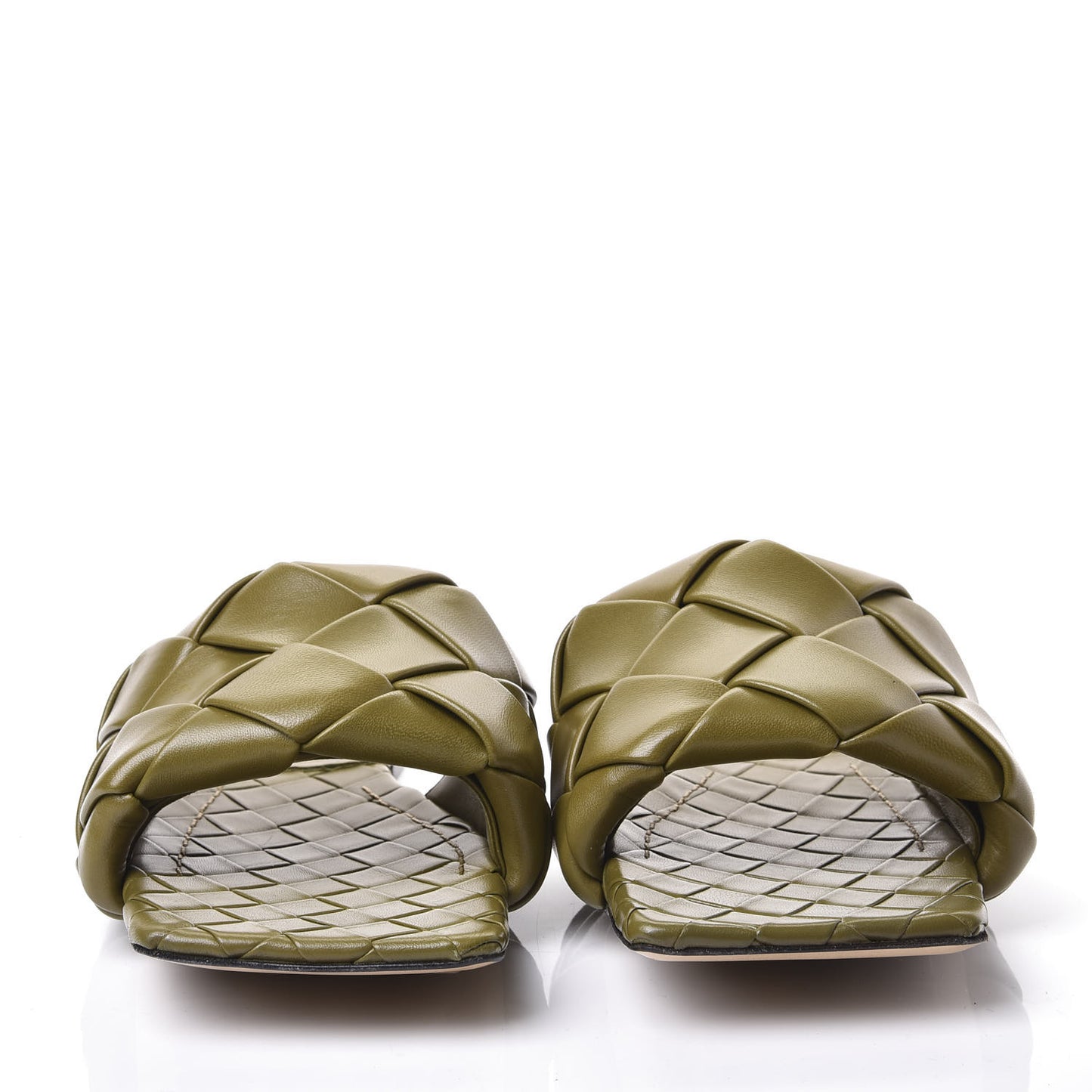Nappa Maxi Intrecciato Lido Flat Sandals 41 Mud