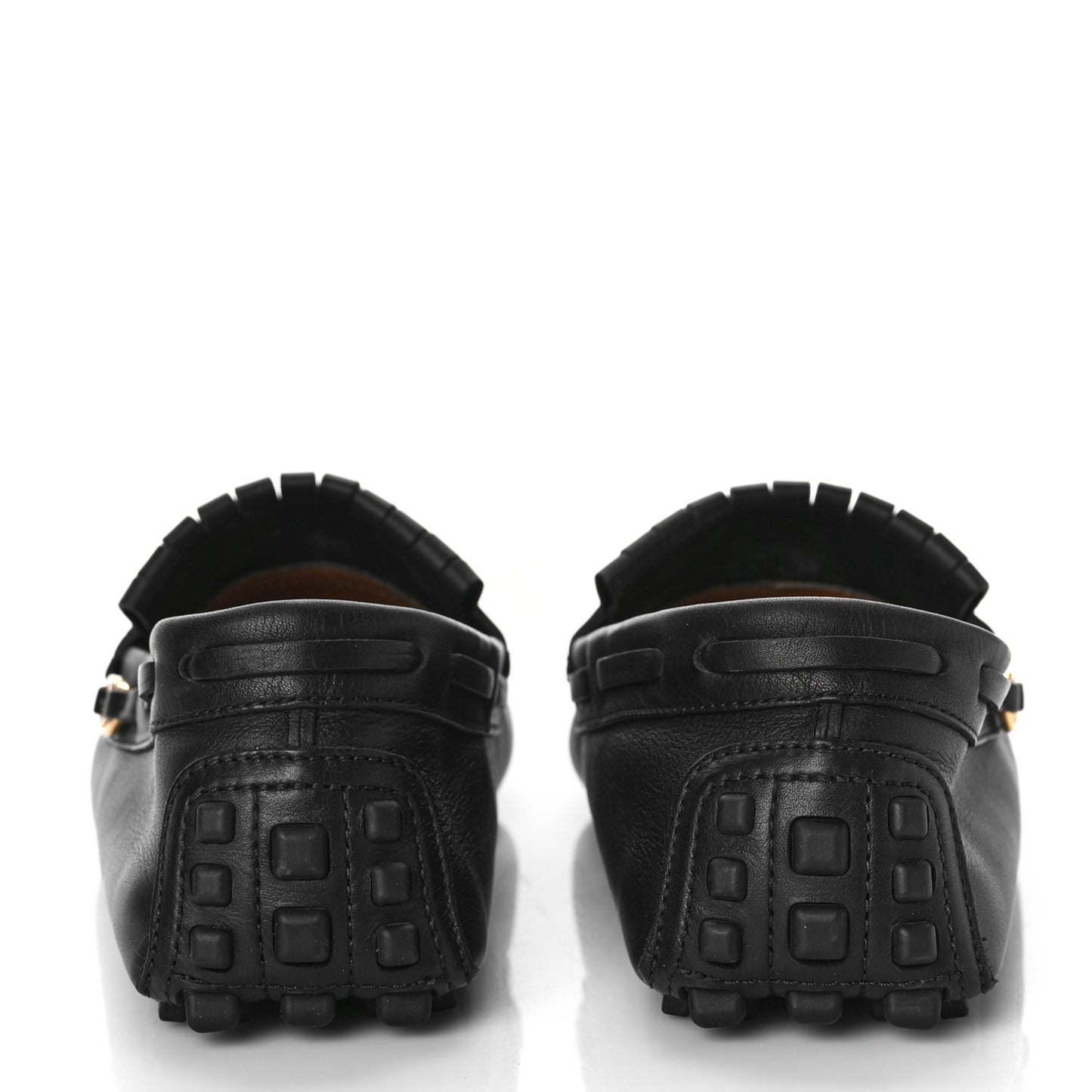 Calfskin Fringe Interlocking G Mens Driver Loafers 8.5 Black