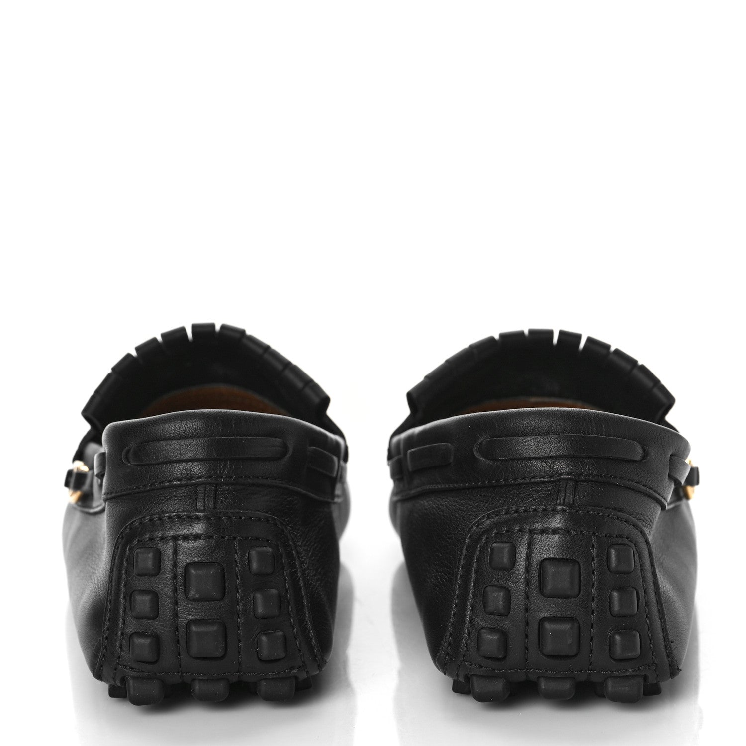 Gucci Calfskin Fringe Interlocking G Mens Driver Loafers 8.5 Black 5 of 11
