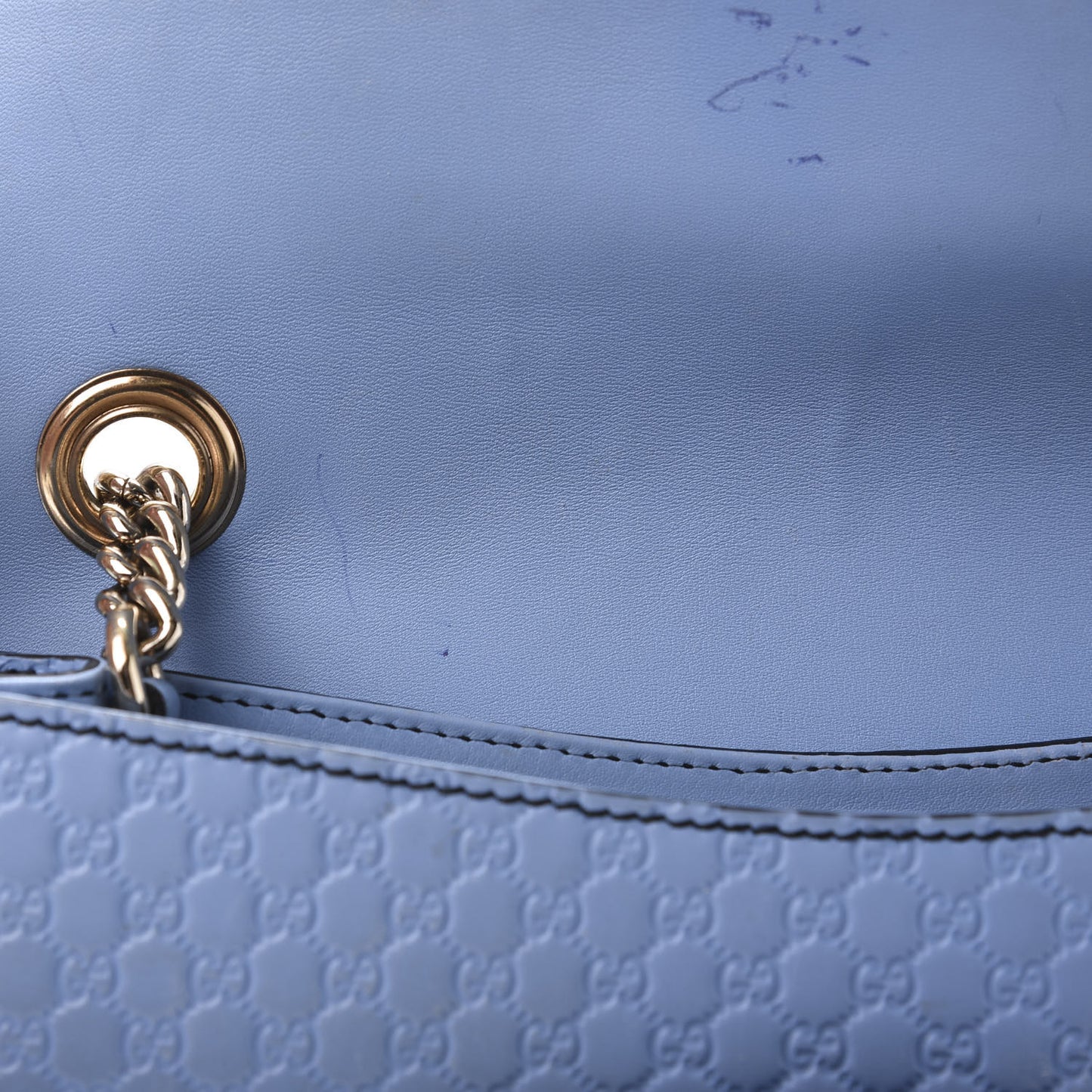 Microguccissima Medium Emily Chain Shoulder Bag Mineral Blue