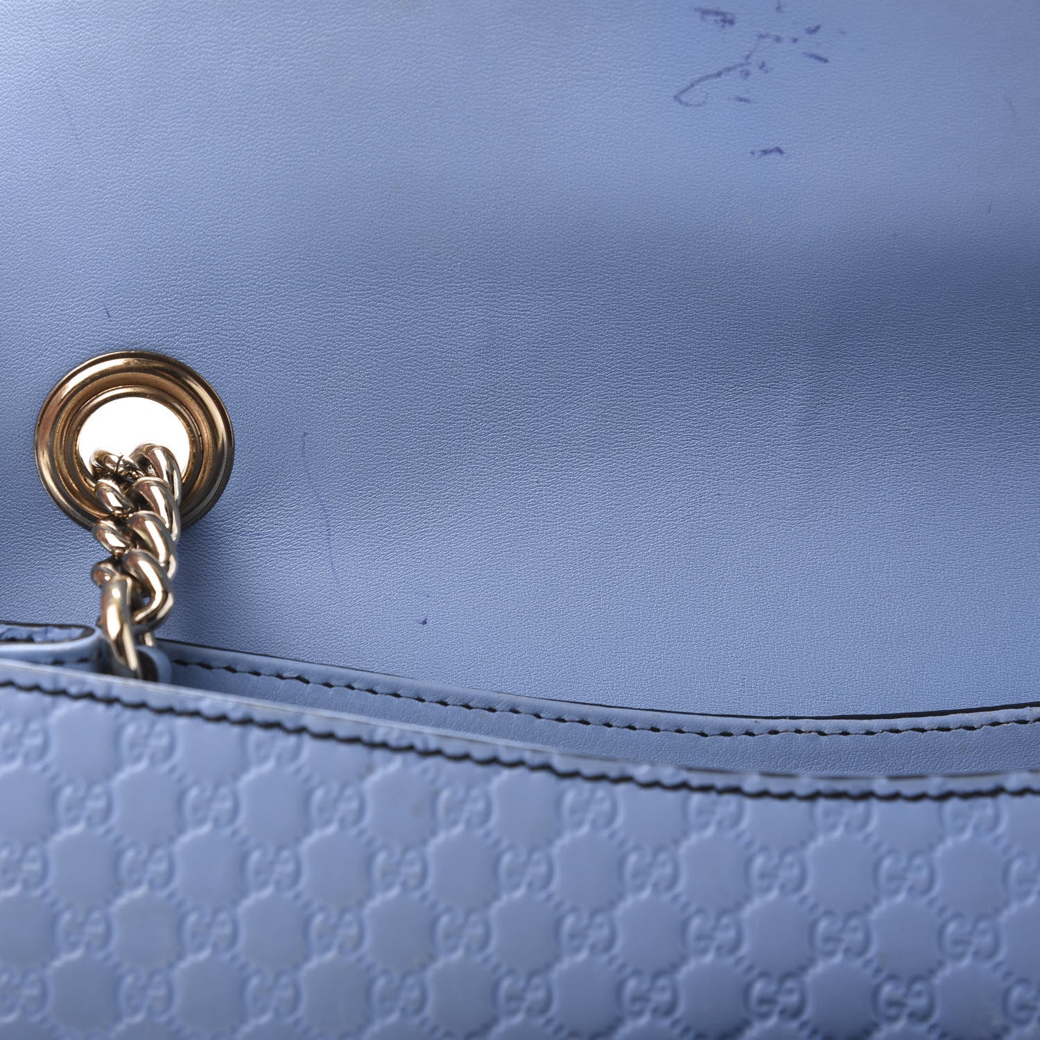 Gucci Microguccissima Medium Emily Chain Shoulder Bag Mineral Blue 9 of 13