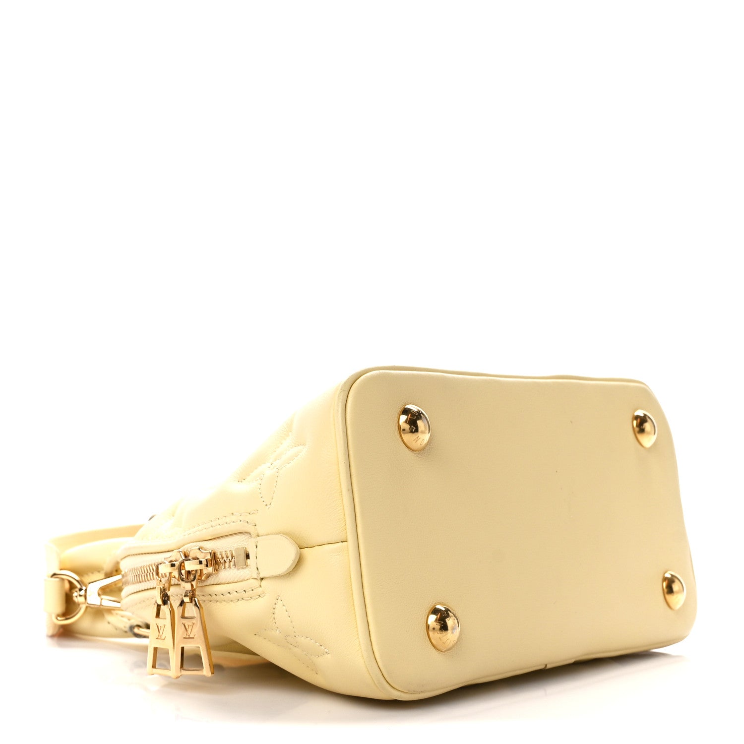 Louis Vuitton Calfskin Bubblegram Alma BB Banana 4 of 12