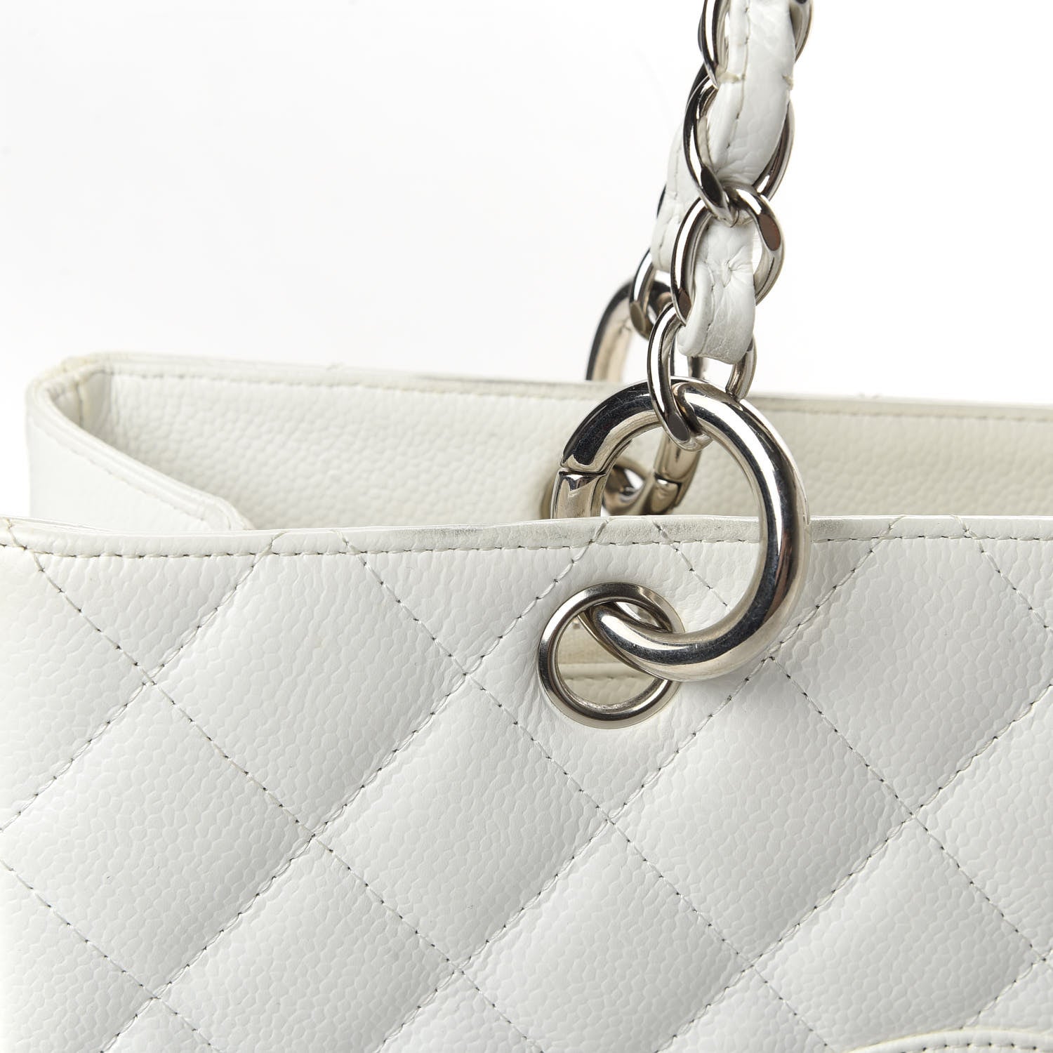 Chanel Caviar Quilted Grand Shopping Tote GST White 11 of 11