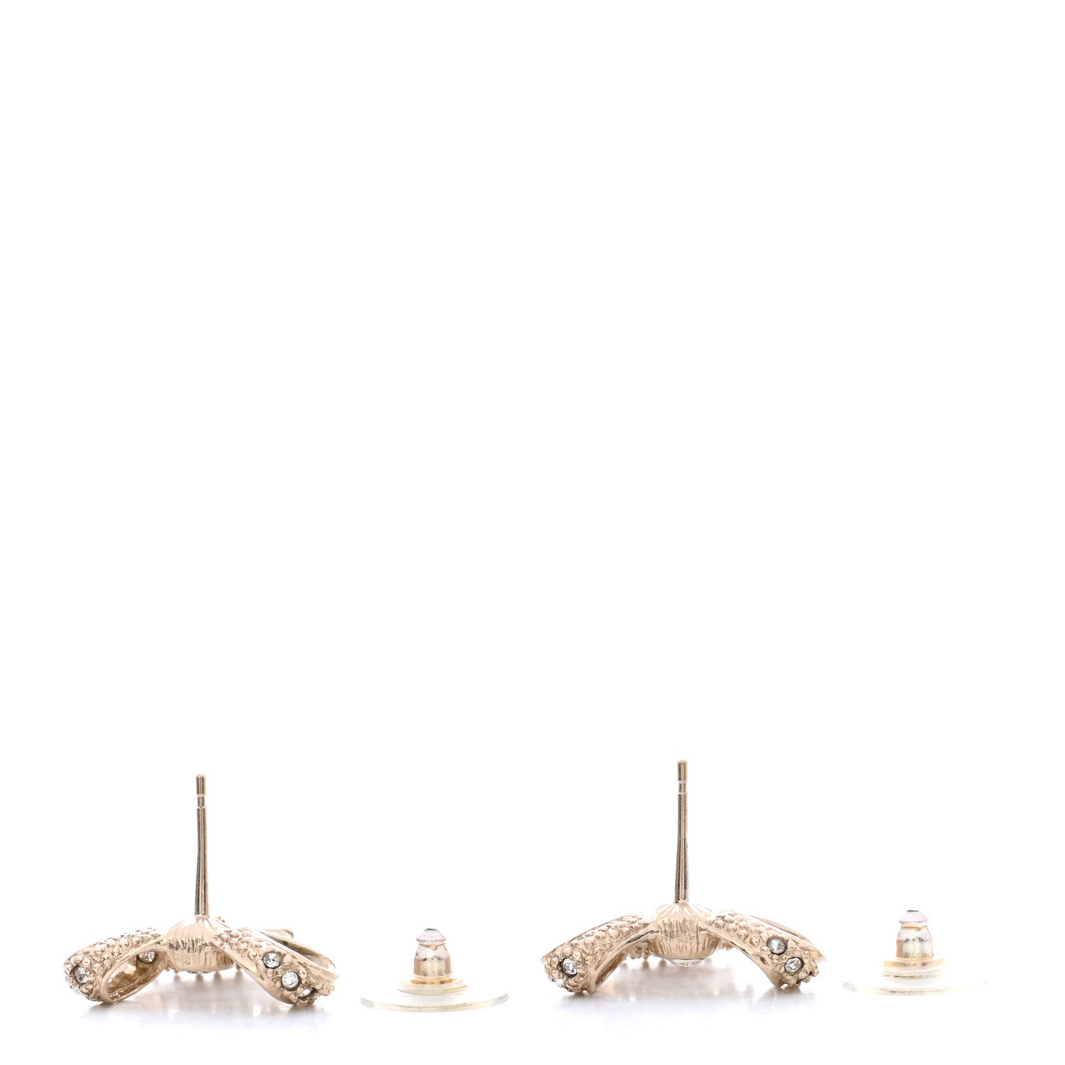 Chanel Crystal CC Bow Drop Earrings Gold 3 of 5